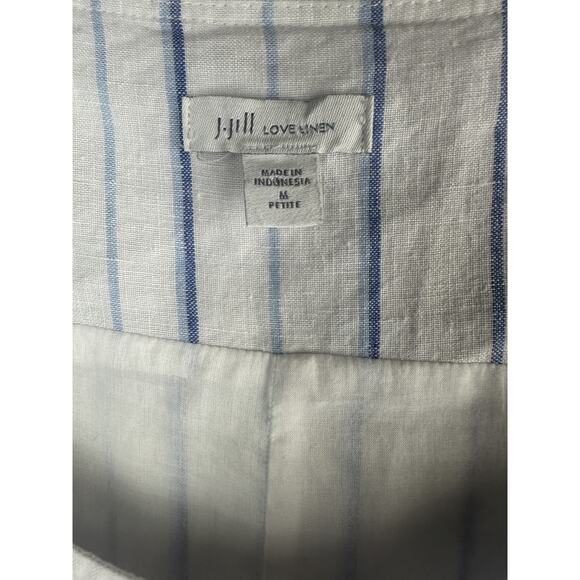 J. Jill Love Linen Sleeveless Tiered Maxi Dress Medium Petite Coastal Beach - Picture 5 of 16